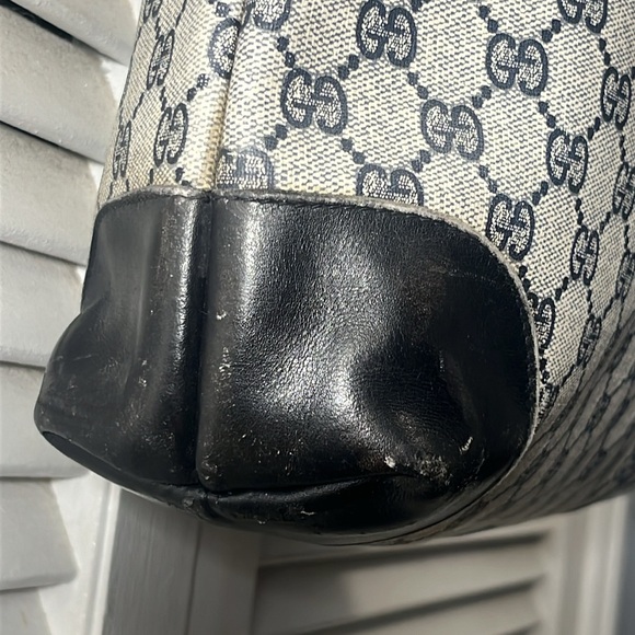 Gucci Navy Canvas Web Tote - Picture 5 of 9